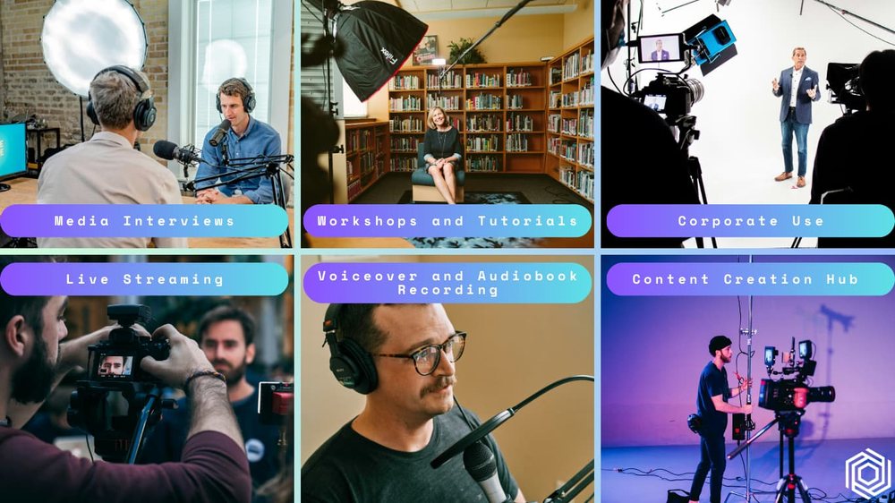 Six uses for a podcast studio, from media interviews to live streaming and content creation