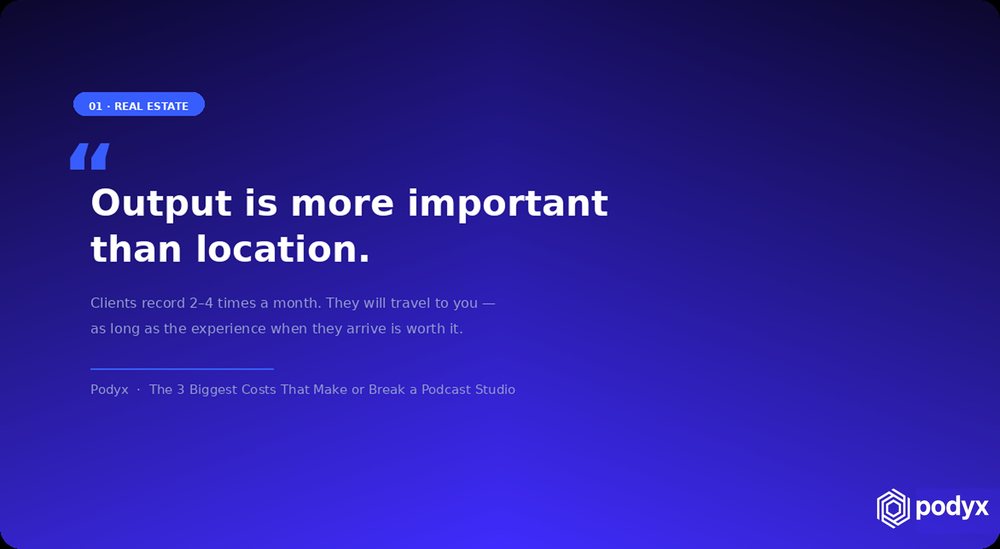 A quote card: output is more important than location