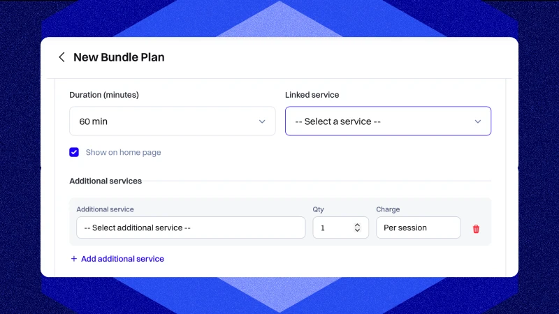 Prepaid session packages available through Podyx