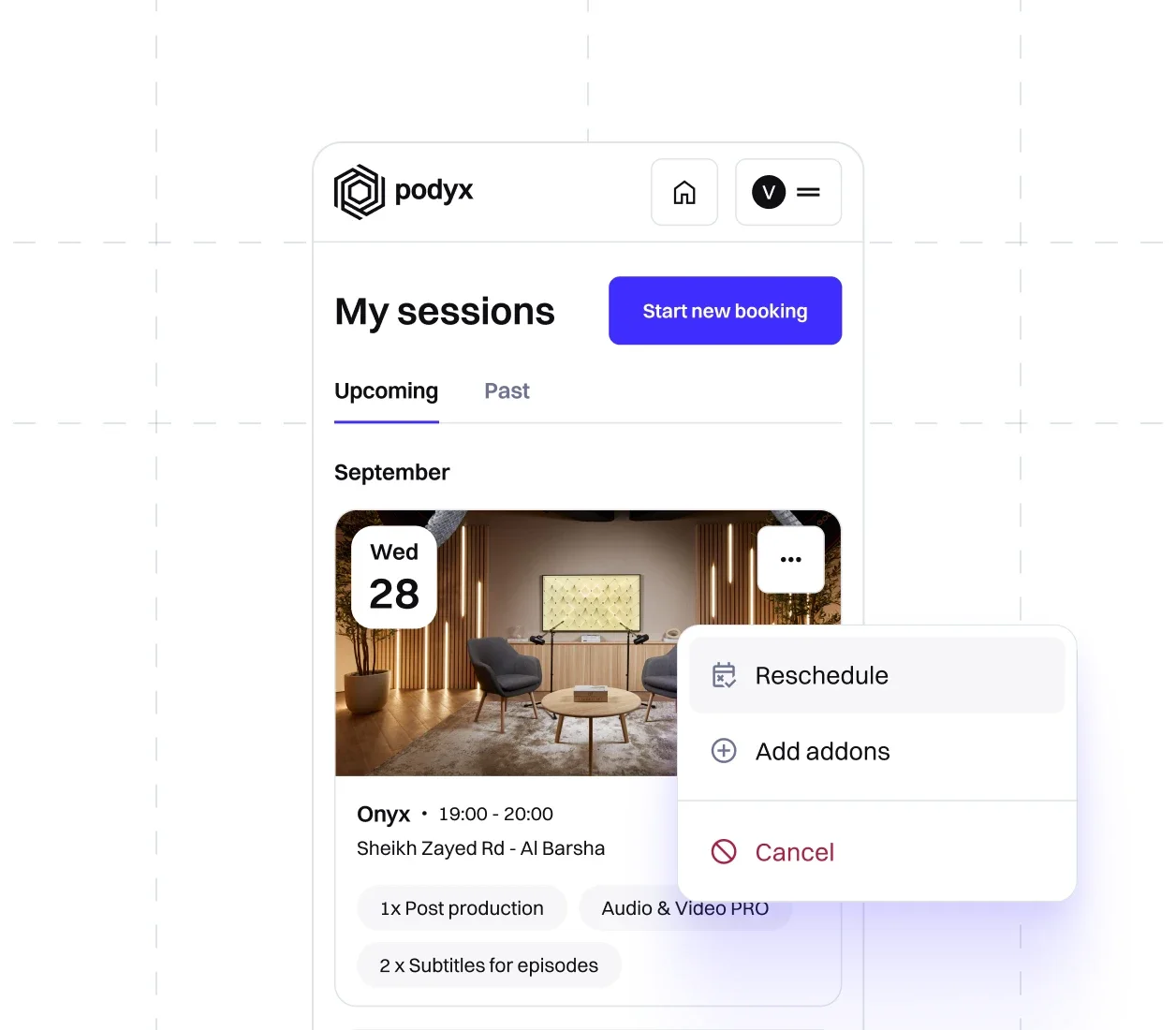 Podyx customer self-managed scheduling