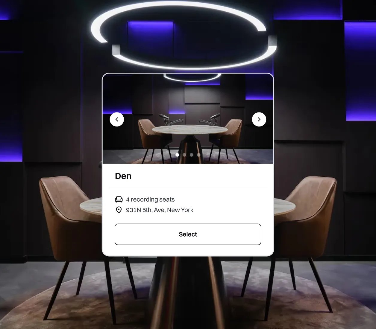 Podyx studio setup management interface